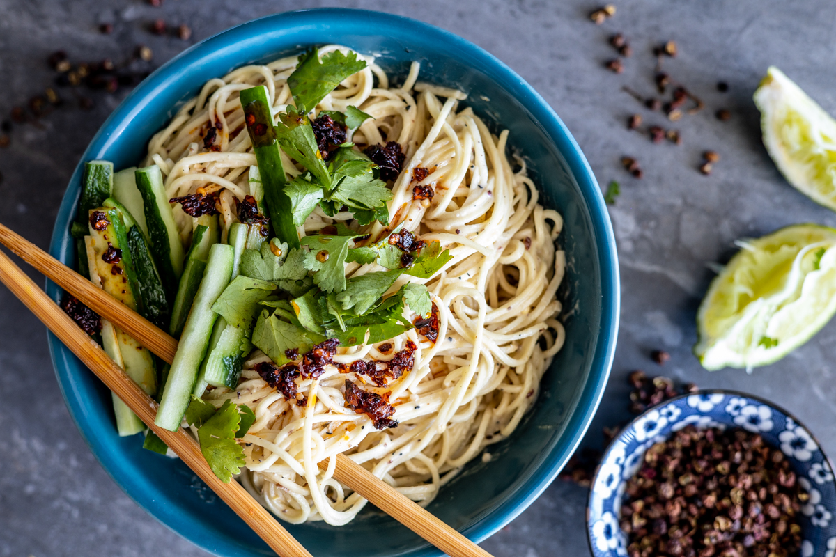 10-MIN CREAMY SESAME NOODLE SALAD - Taylah's Kitchen