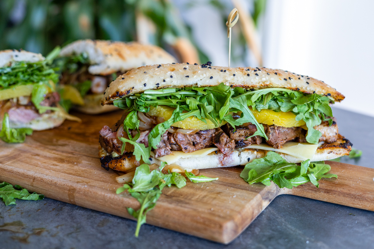 The Ultimate Steak Sandwich with Arugula and Pesto - Our Salty Kitchen